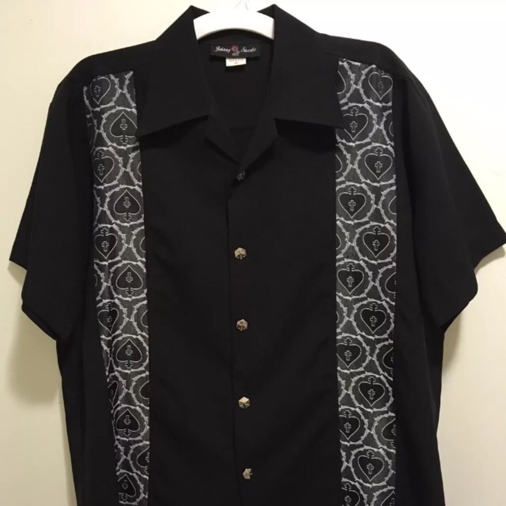 New Men’s Johnny Suede Sacred Heart Panel Shirt M